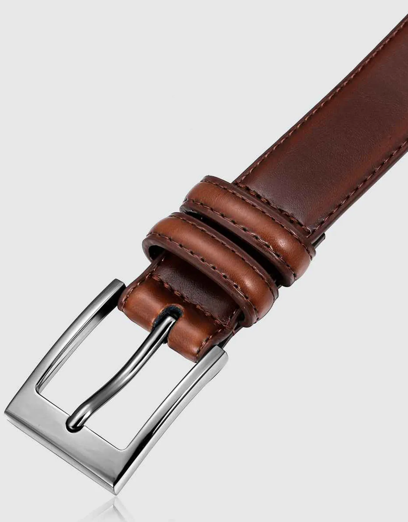 Men's Dual Loop Leather Classic Prong Belt