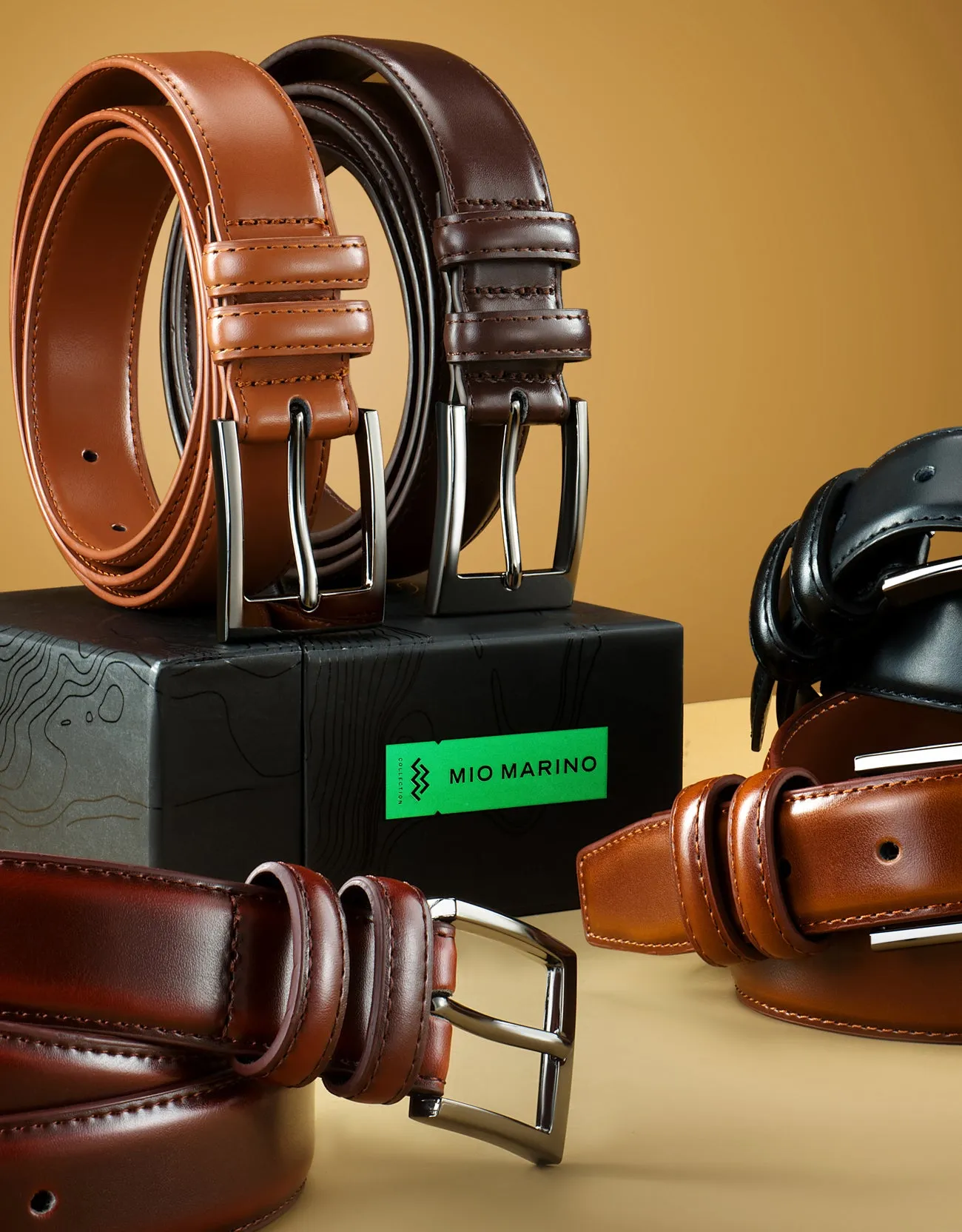 Men's Dual Loop Leather Classic Prong Belt