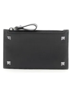 Men's Portacarte Rockstud in Black | 4Y2P0540VH3