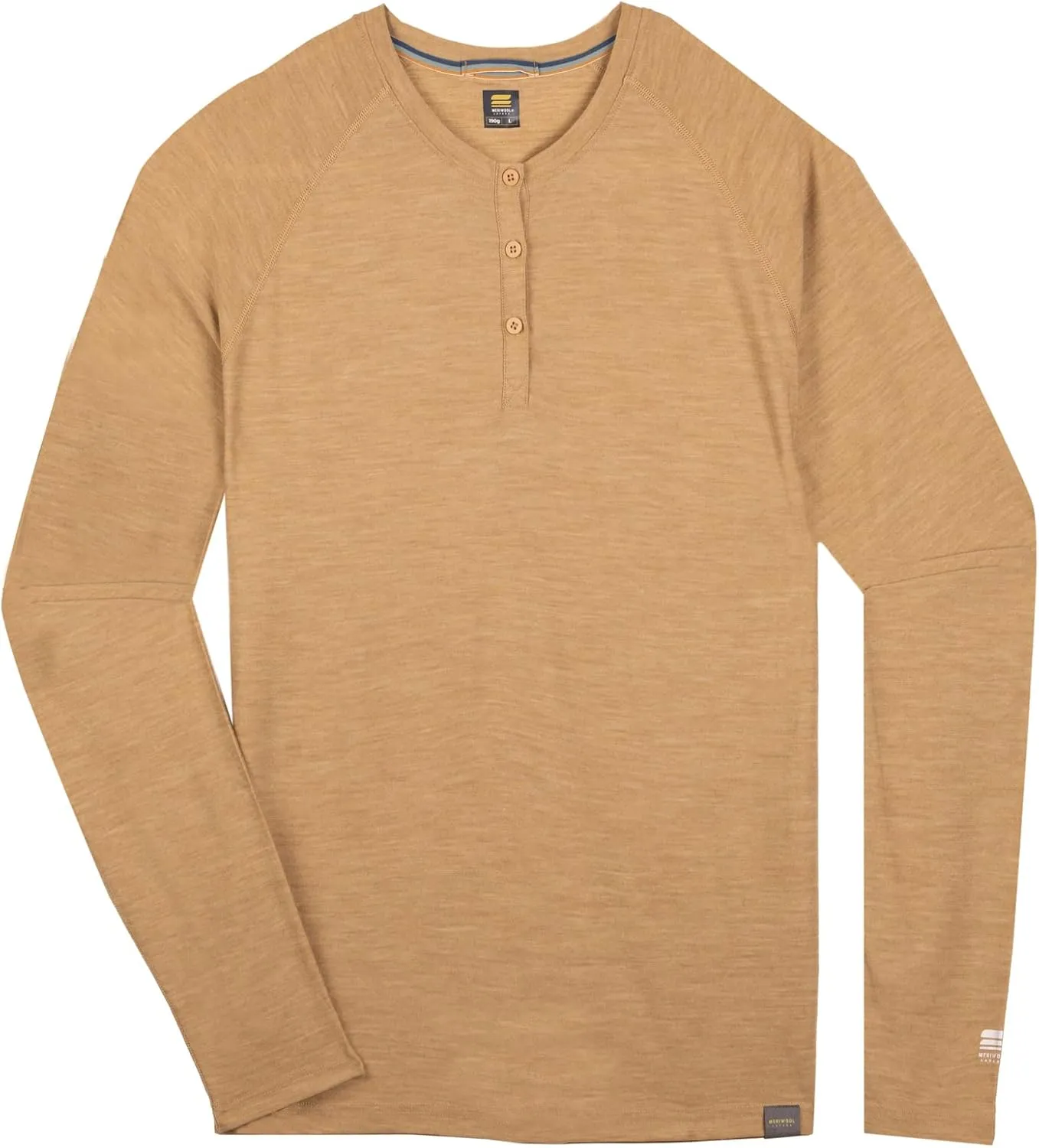 MERIWOOL Men's Base Layer Long Sleeve Henley - Lightweight Merino Wool Thermal