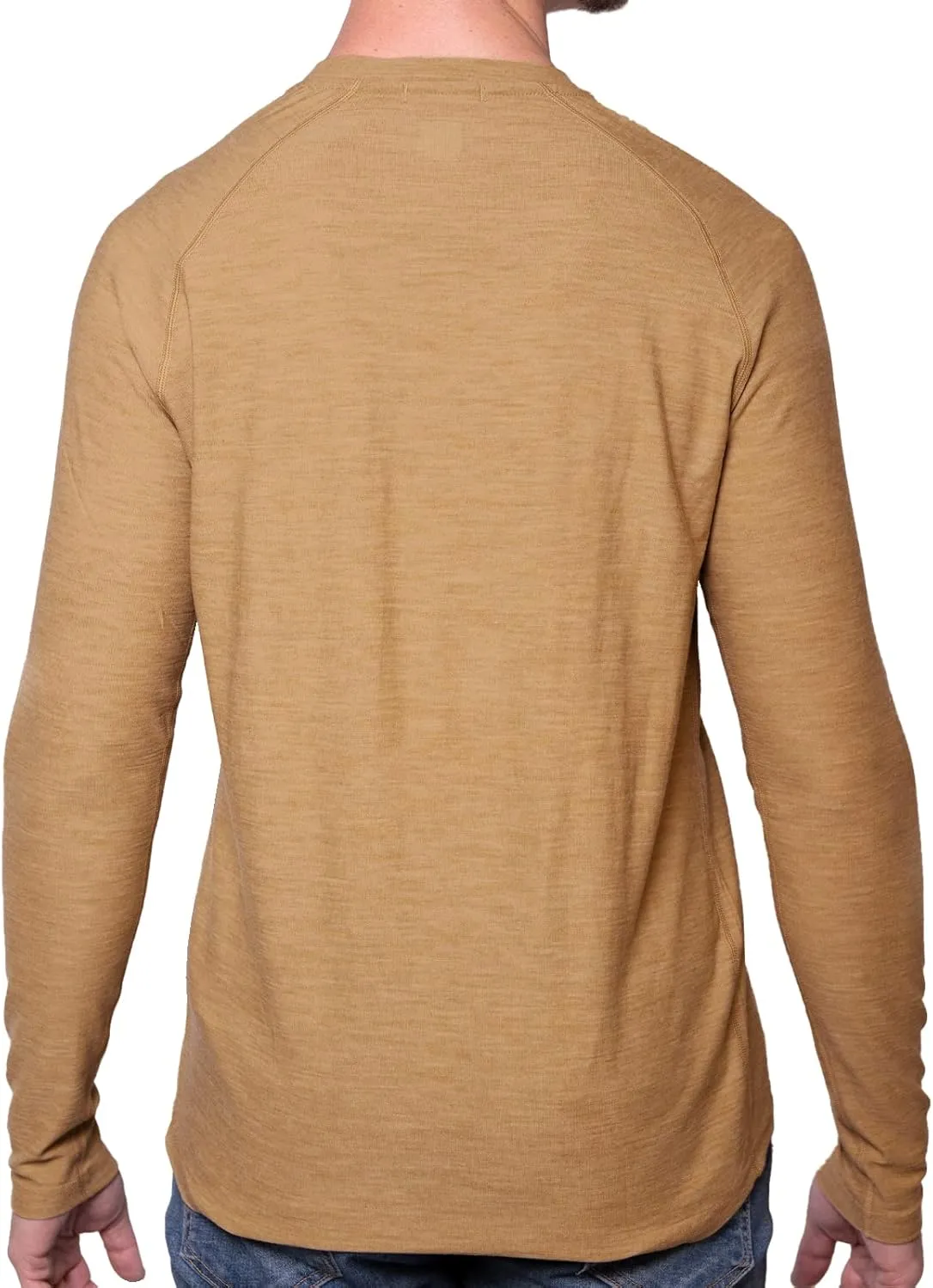 MERIWOOL Men's Base Layer Long Sleeve Henley - Lightweight Merino Wool Thermal