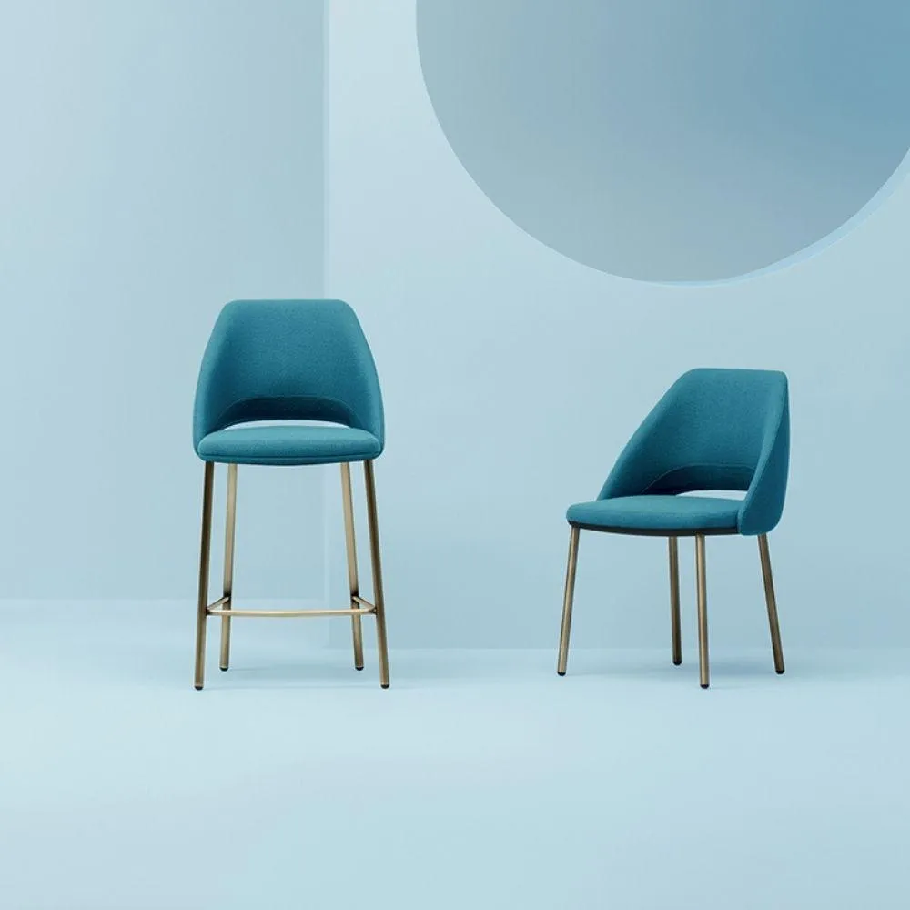 Pedrali Vic 655 padded chair in velvet
