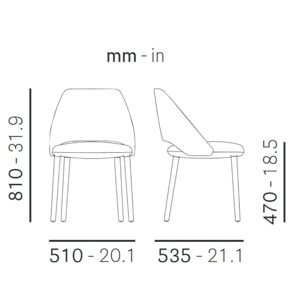 Pedrali Vic 655 padded chair in velvet