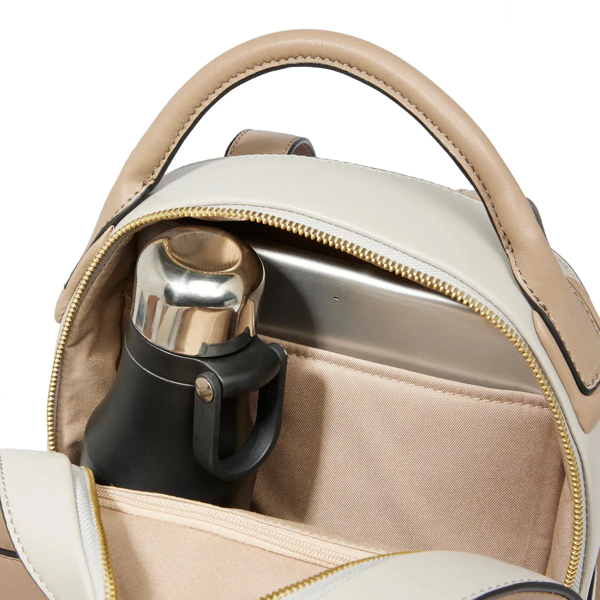 Piquadro - Beige Leather Backpack - CA6454W134 - BEIGE