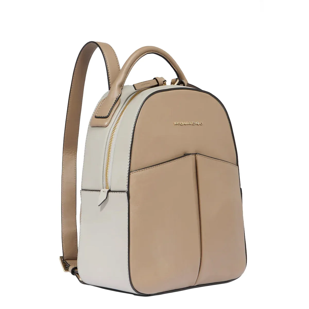 Piquadro - Beige Leather Backpack - CA6454W134 - BEIGE