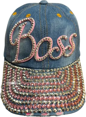 Popfizzy Bedazzled Hat for Women and Girls, Rhinestone Denim and Diamond Hat, Fun Adult Bling Hats, Sparkly Gifts, One Size