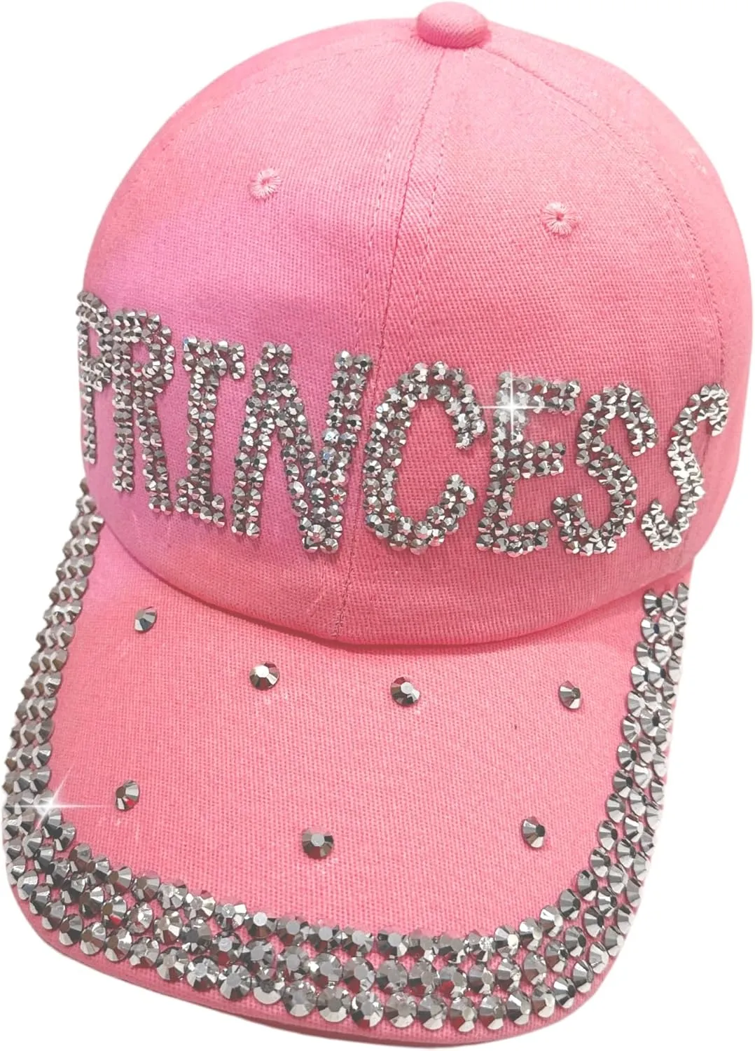 Popfizzy Rhinestone Baseball Cap for Women and Girls, Fun Bedazzled Hats, Cute Bling Denim and Diamond Hat, Sparkly Gifts