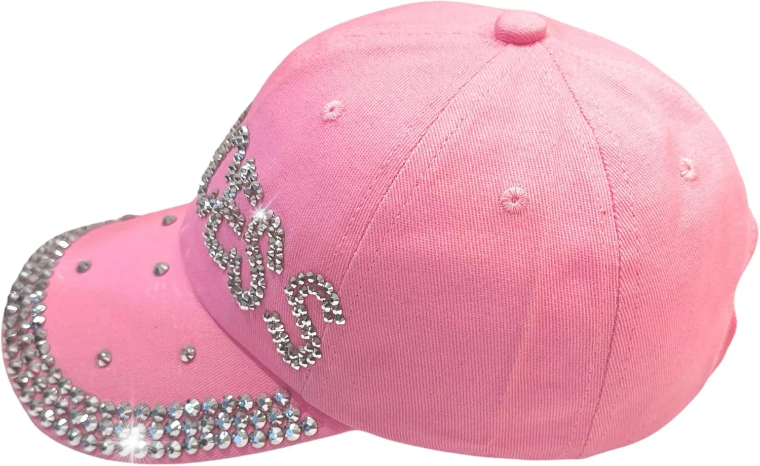Popfizzy Rhinestone Baseball Cap for Women and Girls, Fun Bedazzled Hats, Cute Bling Denim and Diamond Hat, Sparkly Gifts