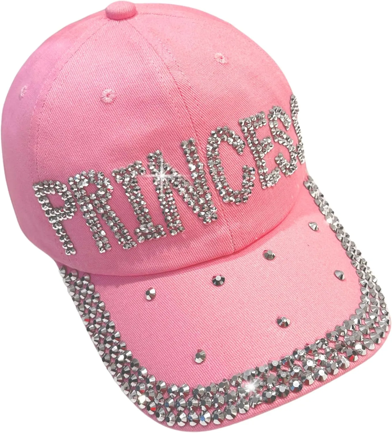 Popfizzy Rhinestone Baseball Cap for Women and Girls, Fun Bedazzled Hats, Cute Bling Denim and Diamond Hat, Sparkly Gifts