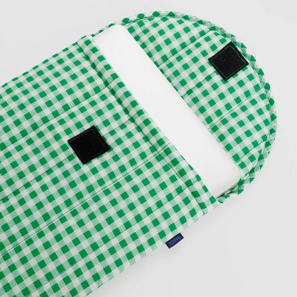Puffy Laptop Sleeve 16" in Green Gingham by Baggu