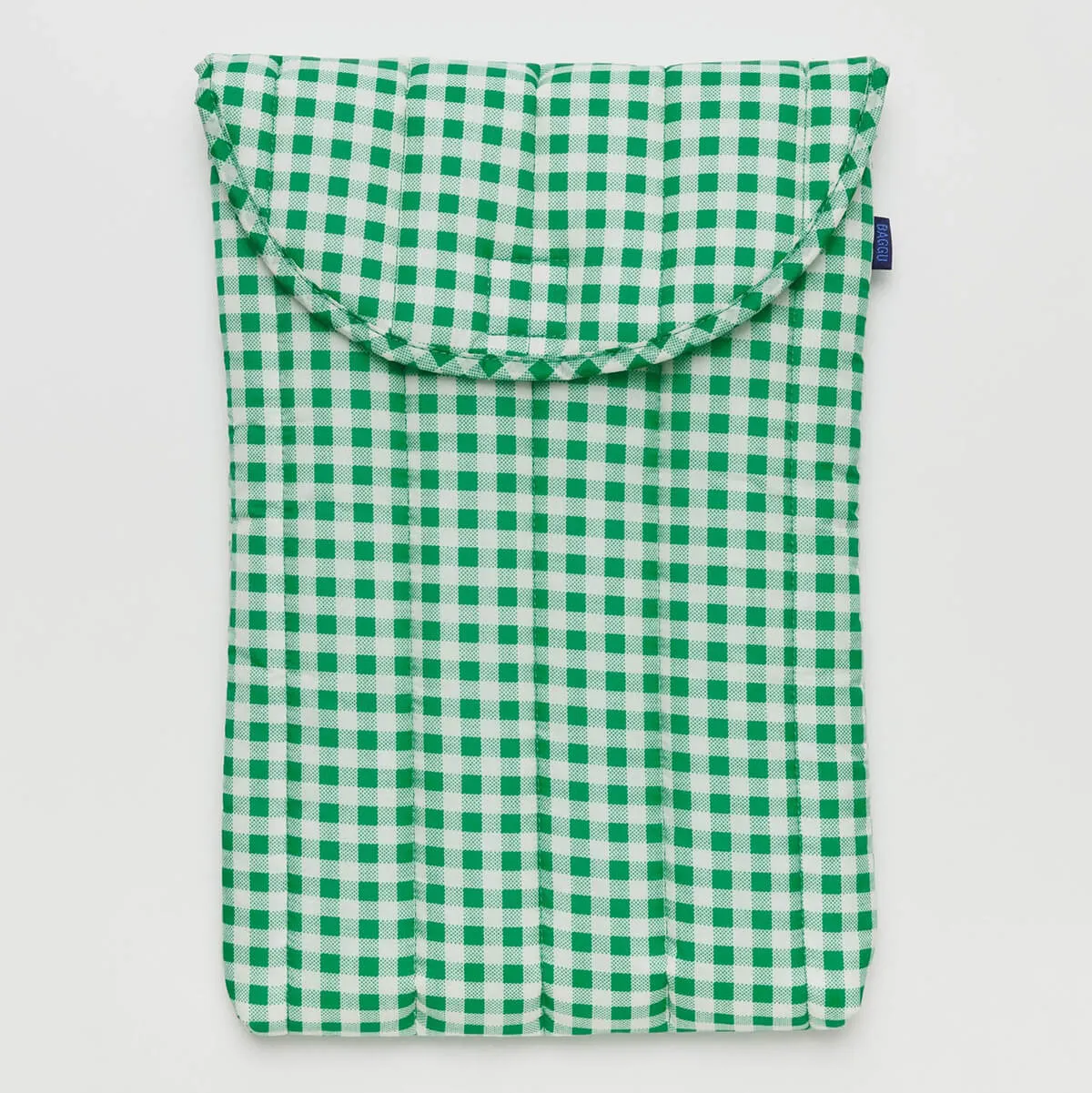 Puffy Laptop Sleeve 16" in Green Gingham by Baggu