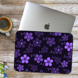 Purple Floral Double Side printed Laptop Sleeve with Vibrant Digital Prints – Protect Your Laptop in Style
