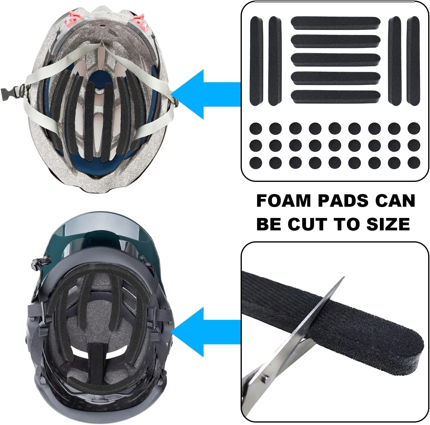 Replacement Universal Foam Pads Kit Universal Airsoft Helmet Pads Bike Helmet Pads for Giro Bell Limar Cycling Motorcycle Helmet
