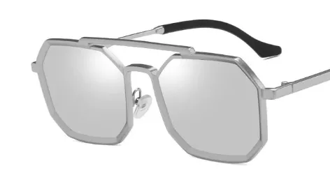 Retro Double Bridged Metal Sunglasses (Unisex)