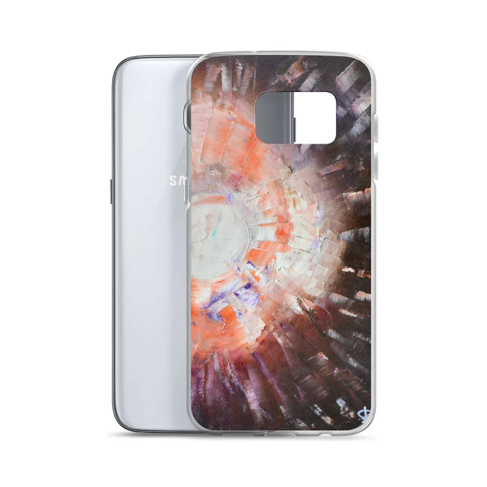 Samsung PHONE CASE Unique Abstract Artsy Style Brown Orange Art