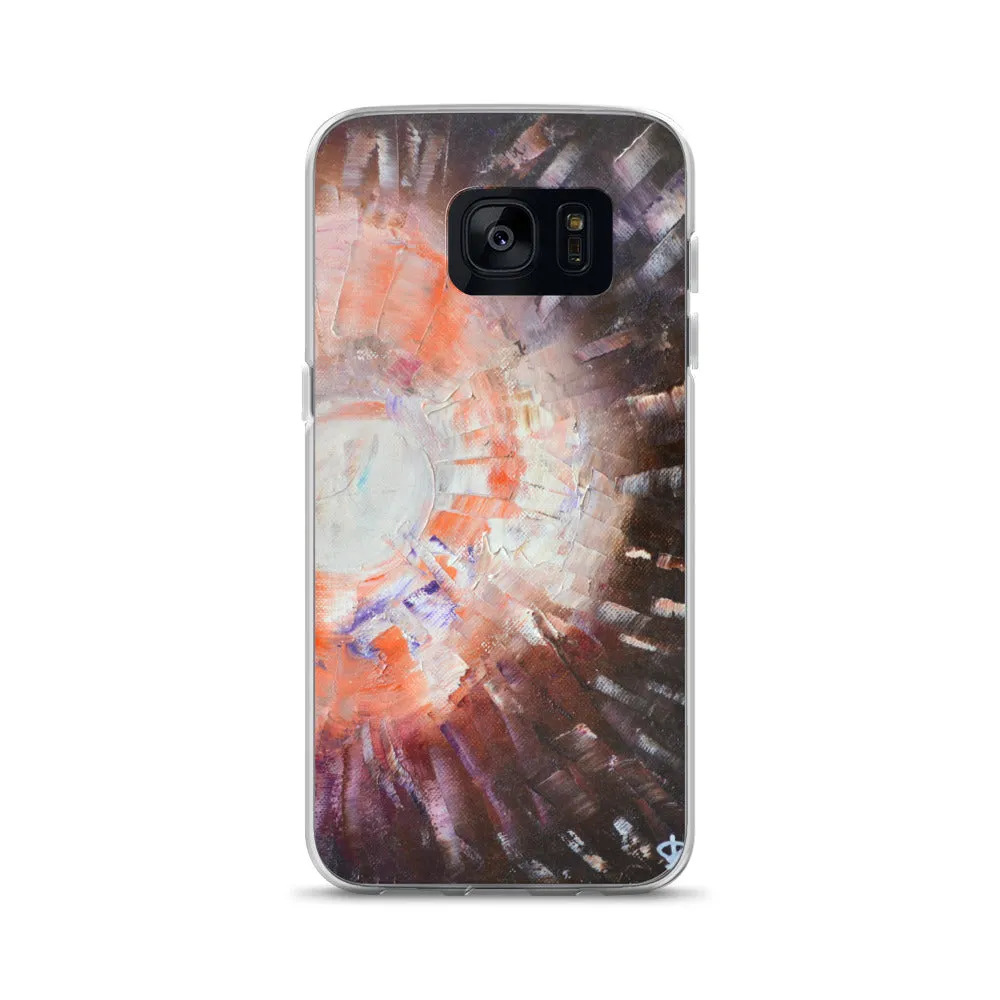 Samsung PHONE CASE Unique Abstract Artsy Style Brown Orange Art