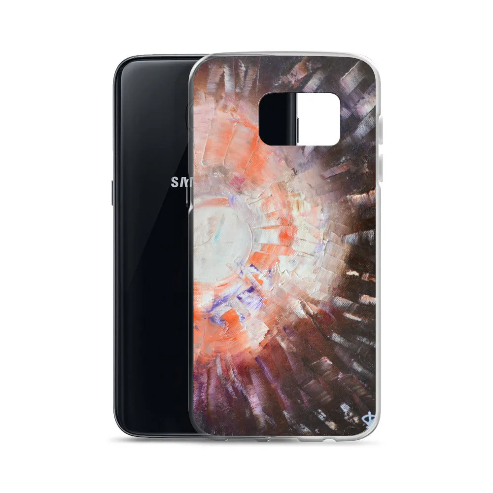 Samsung PHONE CASE Unique Abstract Artsy Style Brown Orange Art