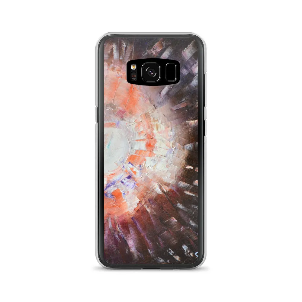 Samsung PHONE CASE Unique Abstract Artsy Style Brown Orange Art