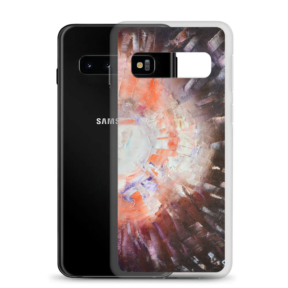 Samsung PHONE CASE Unique Abstract Artsy Style Brown Orange Art
