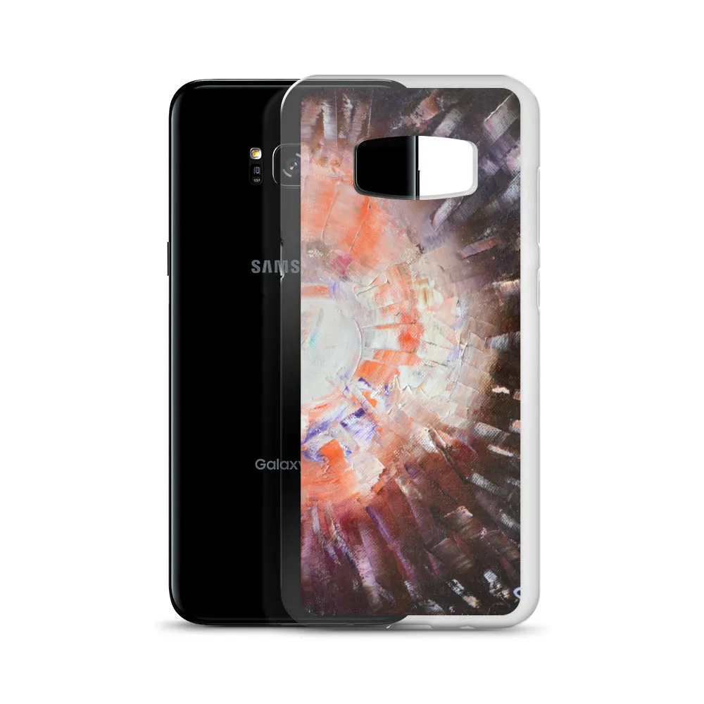 Samsung PHONE CASE Unique Abstract Artsy Style Brown Orange Art