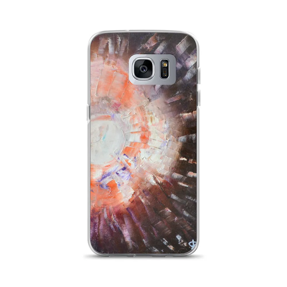Samsung PHONE CASE Unique Abstract Artsy Style Brown Orange Art