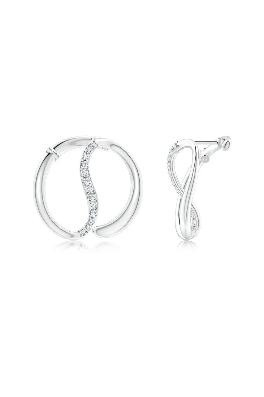 Shangri-La Yin-Yang 14K Gold and Diamond Large Button Stud Earrings