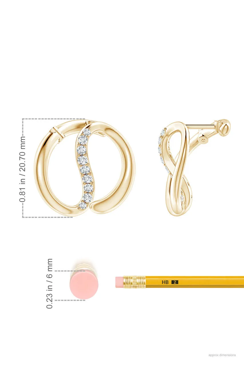 Shangri-La Yin-Yang 14K Gold and Diamond Medium Button Stud Earrings