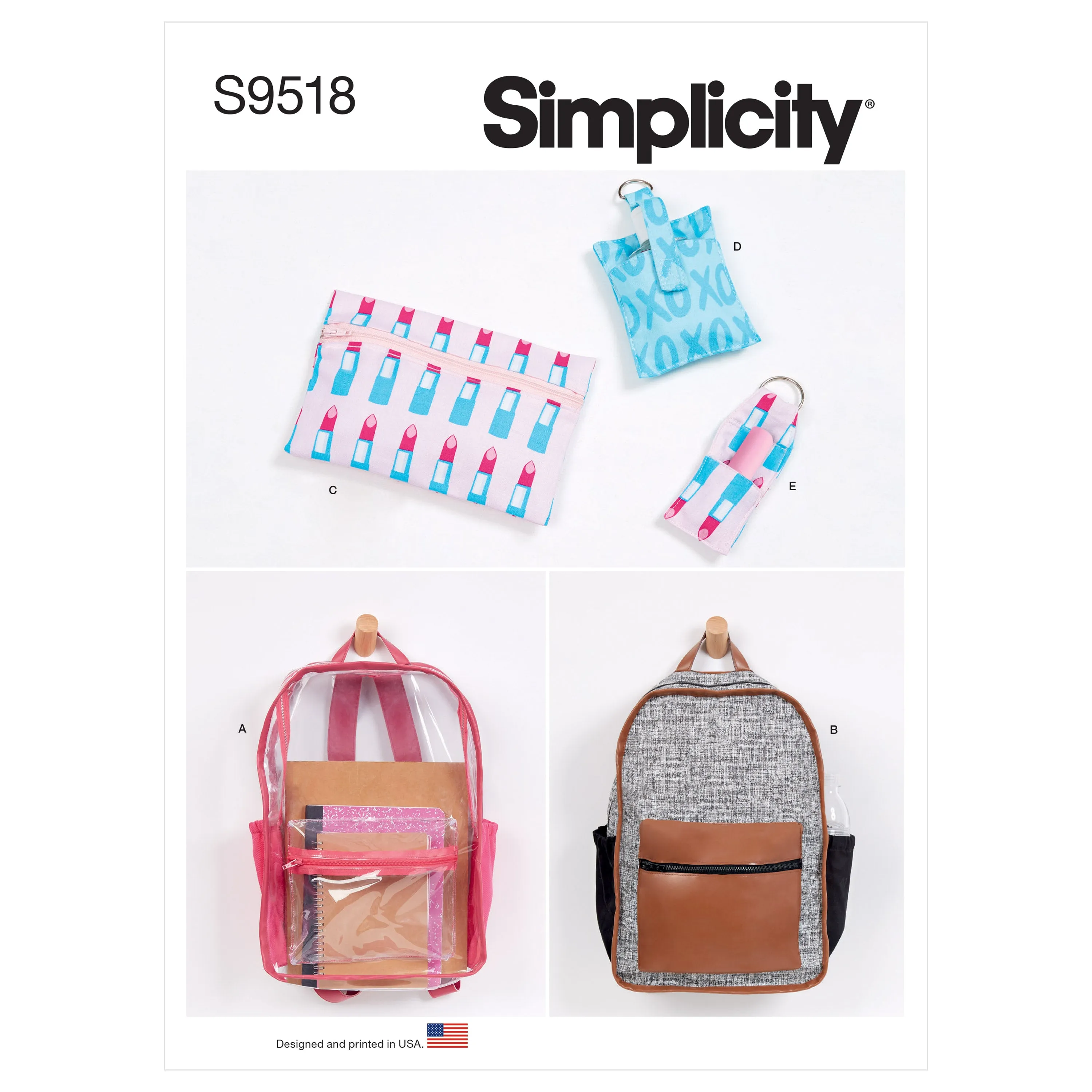 Simplicity 9518 Backpacks and Accessories pattern
