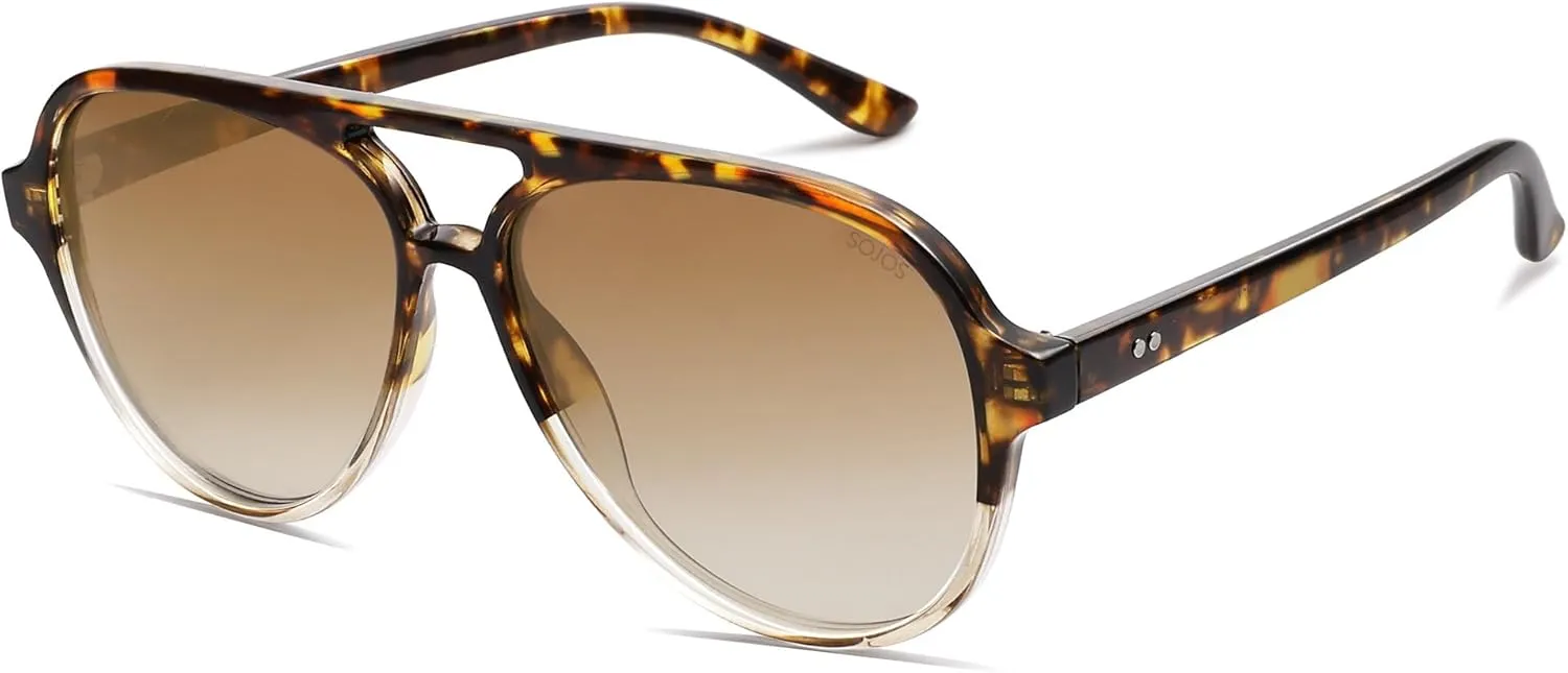 SOJOS Classic Polarized Aviator Sunglasses for Women Men, Retro Trendy Aviators Shades SJ2201
