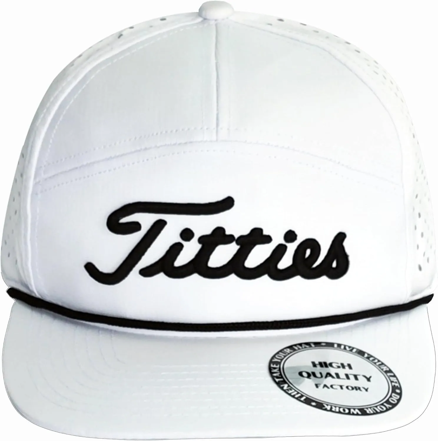 Tittiess Golf Hats Flat Bill for Men Women,Funny Titties Golf Gifts Baseball Cap for Adults Humor