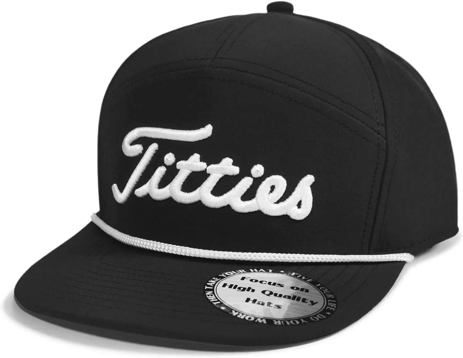 Tittiess Golf Hats Flat Bill for Men Women,Funny Titties Golf Gifts Baseball Cap for Adults Humor