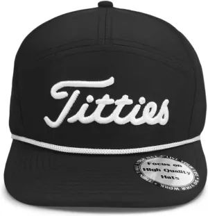 Tittiess Golf Hats Flat Bill for Men Women,Funny Titties Golf Gifts Baseball Cap for Adults Humor