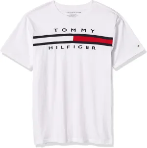 Tommy Hilfiger Boys' Short Sleeve Flag Crew Neck T-Shirt, Legacy White, 3T