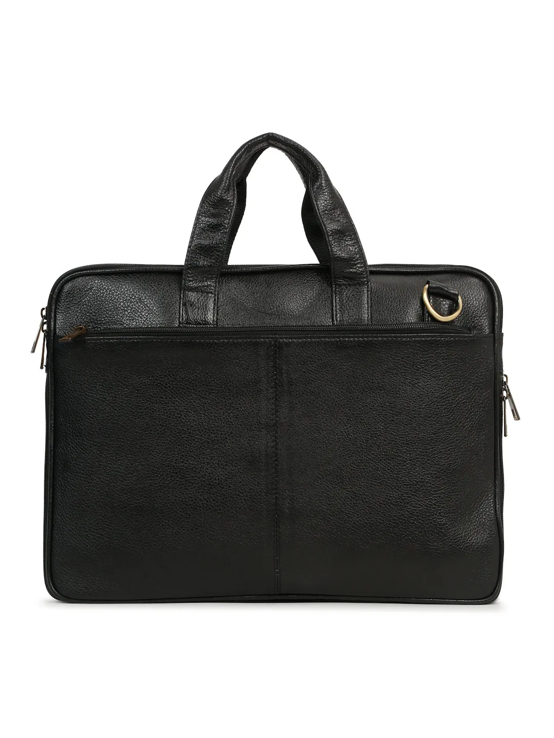 Unisex Black Leather taxtured laptop Bag