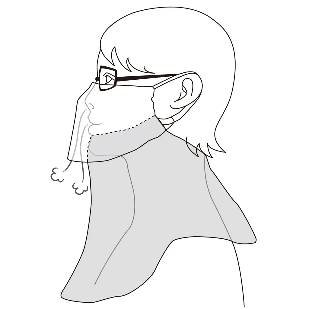 UV Sun Protection mask for face-Neck "Yake-nu Standard" (550W Beige Widesize)
