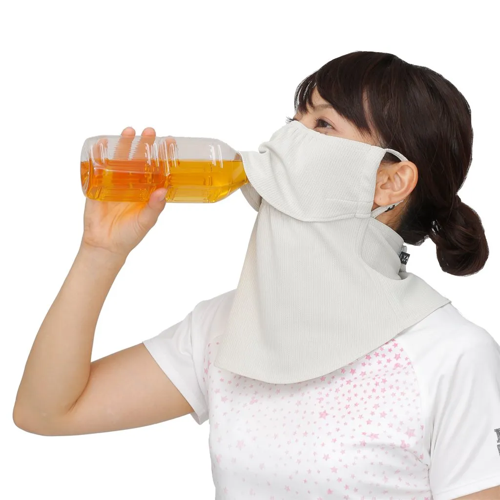 UV Sun Protection mask for face-Neck "Yake-nu Standard" (550W Beige Widesize)