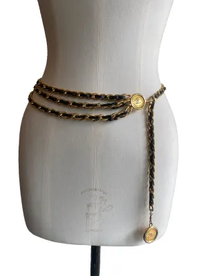 Vintage Leather & Chain Belt