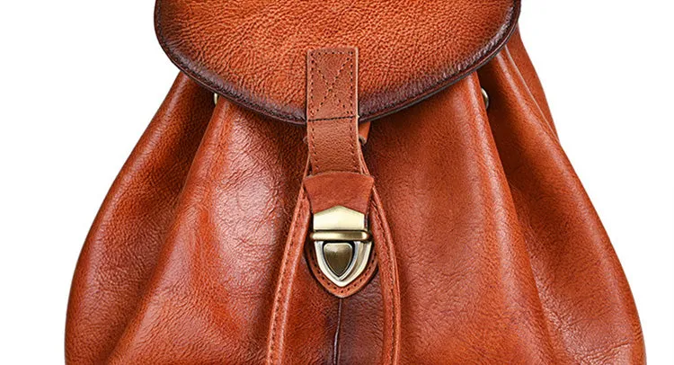 Vintage Leather Women's Backpack Purses Leather Rucksack Bag