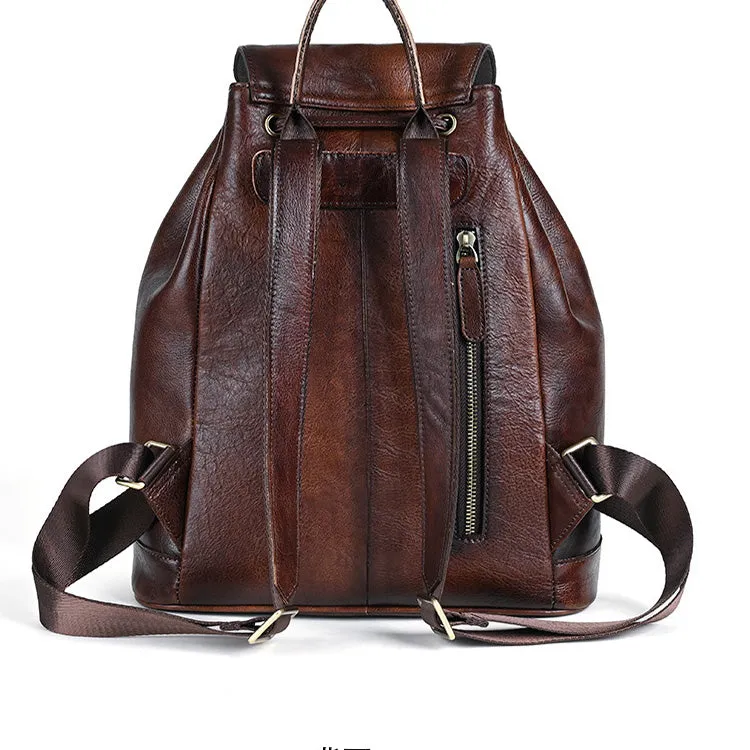 Vintage Leather Women's Backpack Purses Leather Rucksack Bag