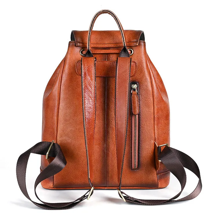 Vintage Leather Women's Backpack Purses Leather Rucksack Bag