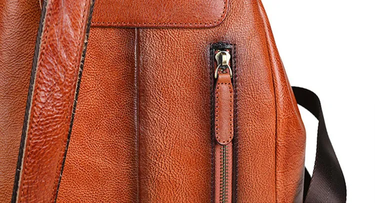 Vintage Leather Women's Backpack Purses Leather Rucksack Bag