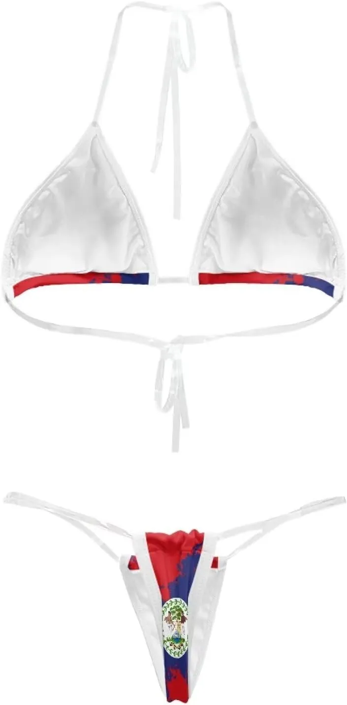 Women's Triangle Bikini String Swimsuit Clear Straps Bathing Suit Micro Bikini Thongs Mini Cheeky Swimwear