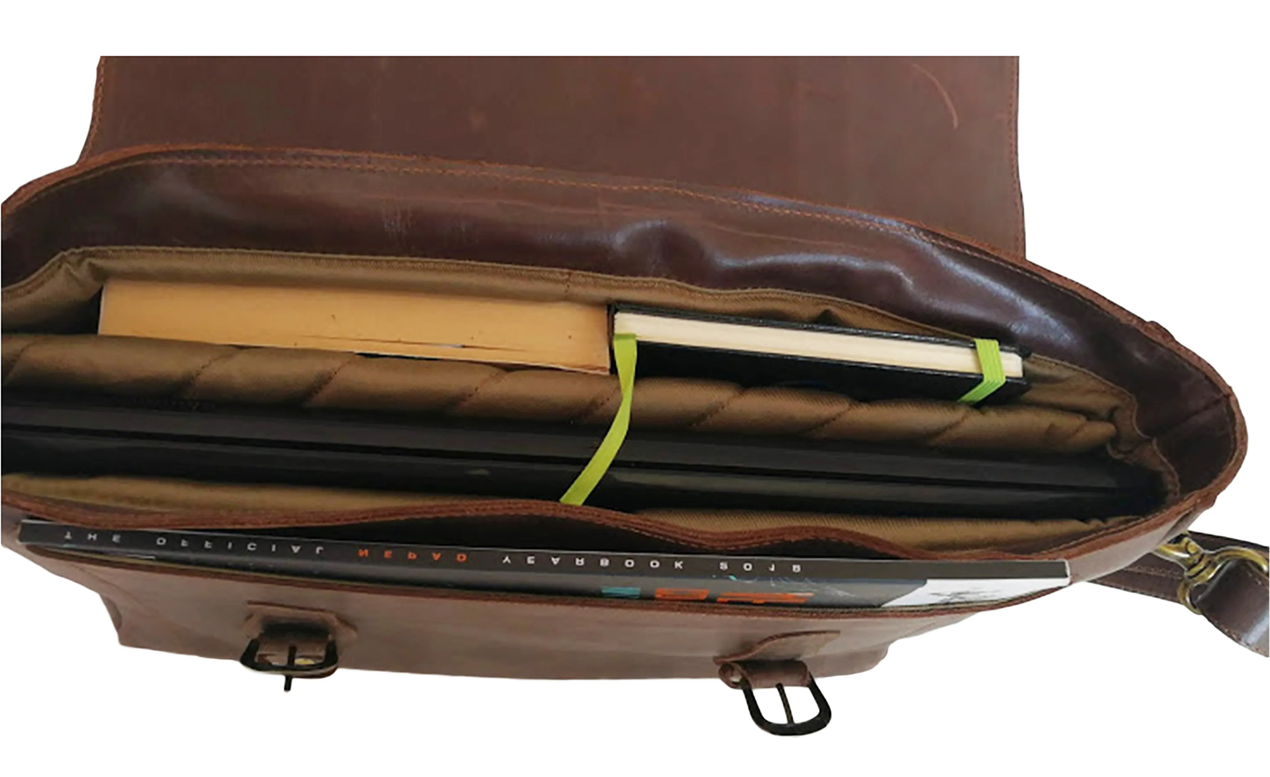 Zeri Messenger Classic Laptop Bag for Men, Full Grain Ethiopian Leather.