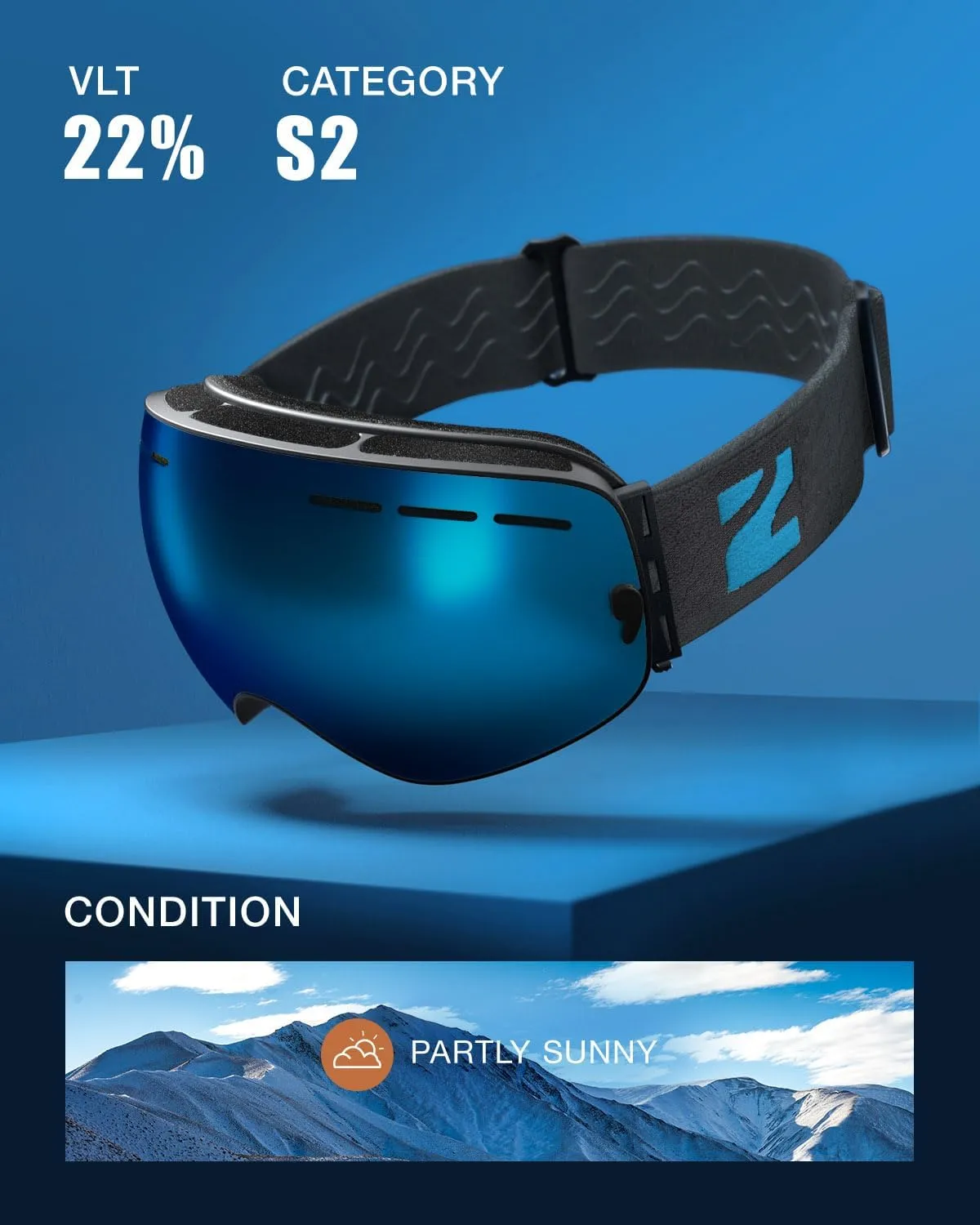 ZIONOR X Ski Goggles - OTG Snowboard Goggles Detachable Lens for Men Women Adult